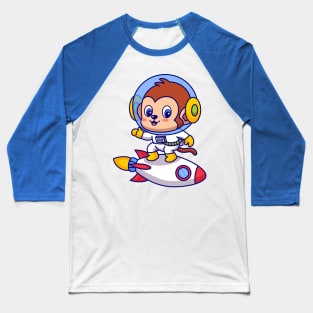 Surfing Monkey Astronaut Baseball T-Shirt